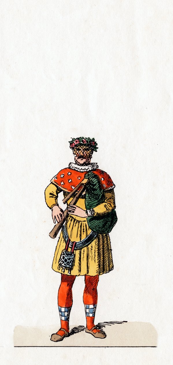 Músico, figurino para peça de Shakespeares, Henrique VIII, século XIX de Unbekannt