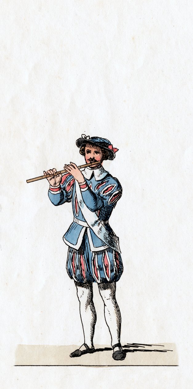 Músico, figurino para peça de Shakespeares, Henrique VIII, século XIX de Unbekannt