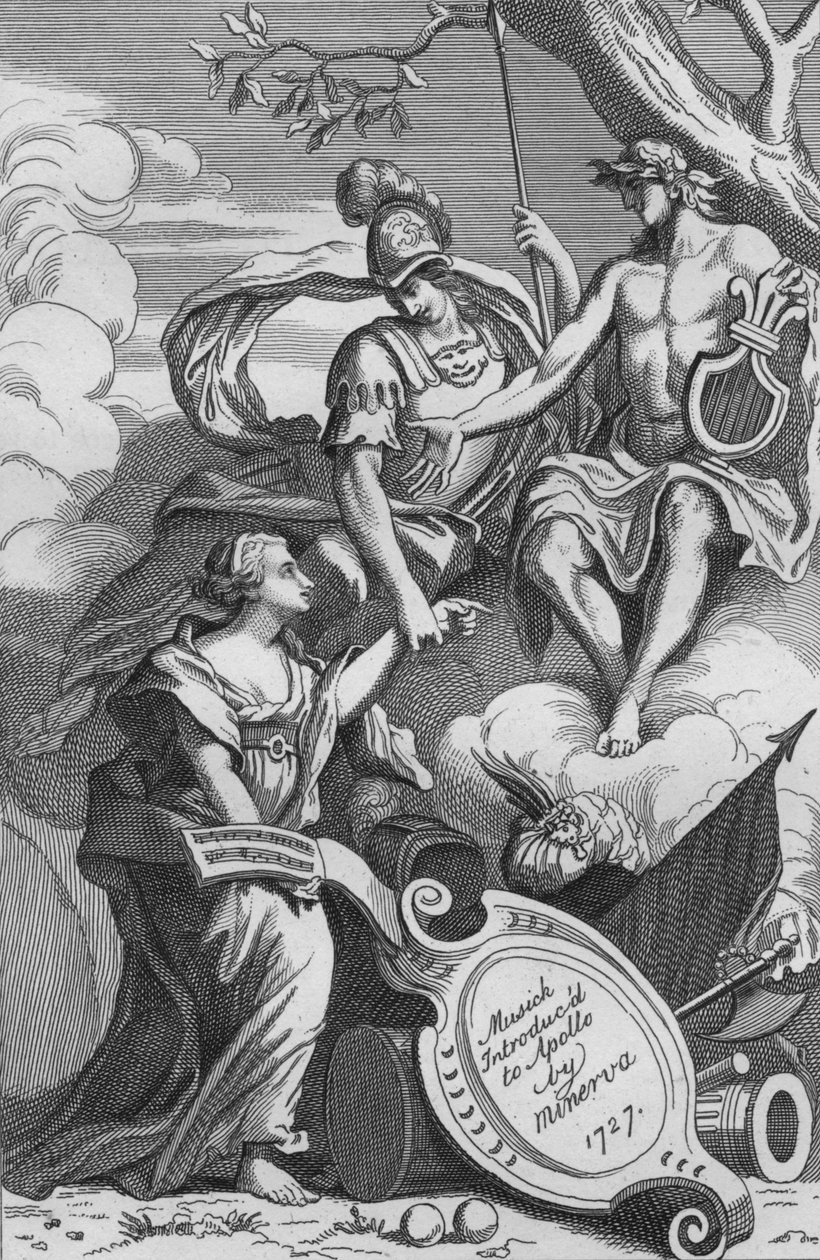 Musick Introducd to Apollo por Minerva, 1727, 1827. de Unbekannt