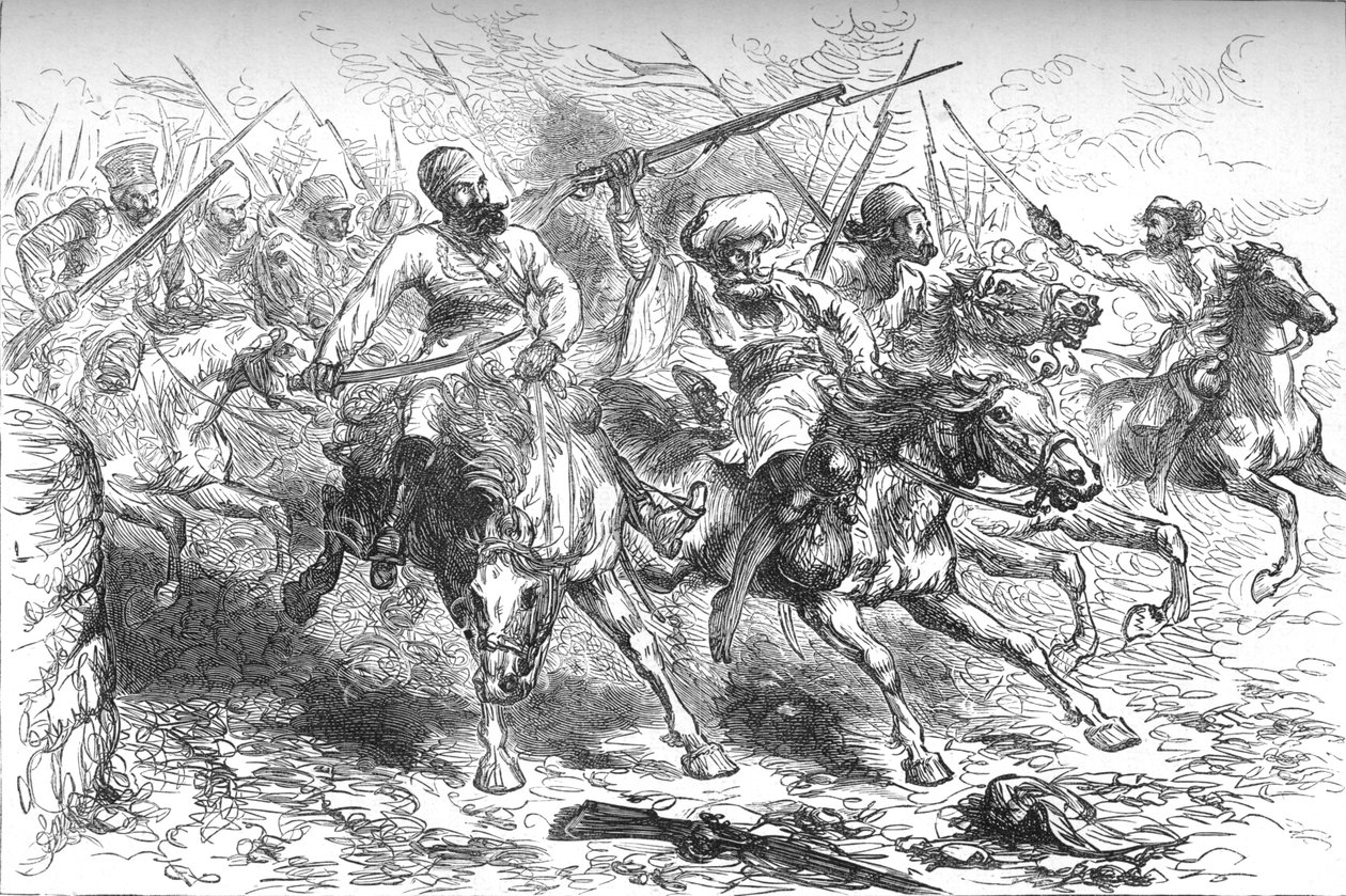 Amotinados avançando em Delhi, c1880 de Unbekannt