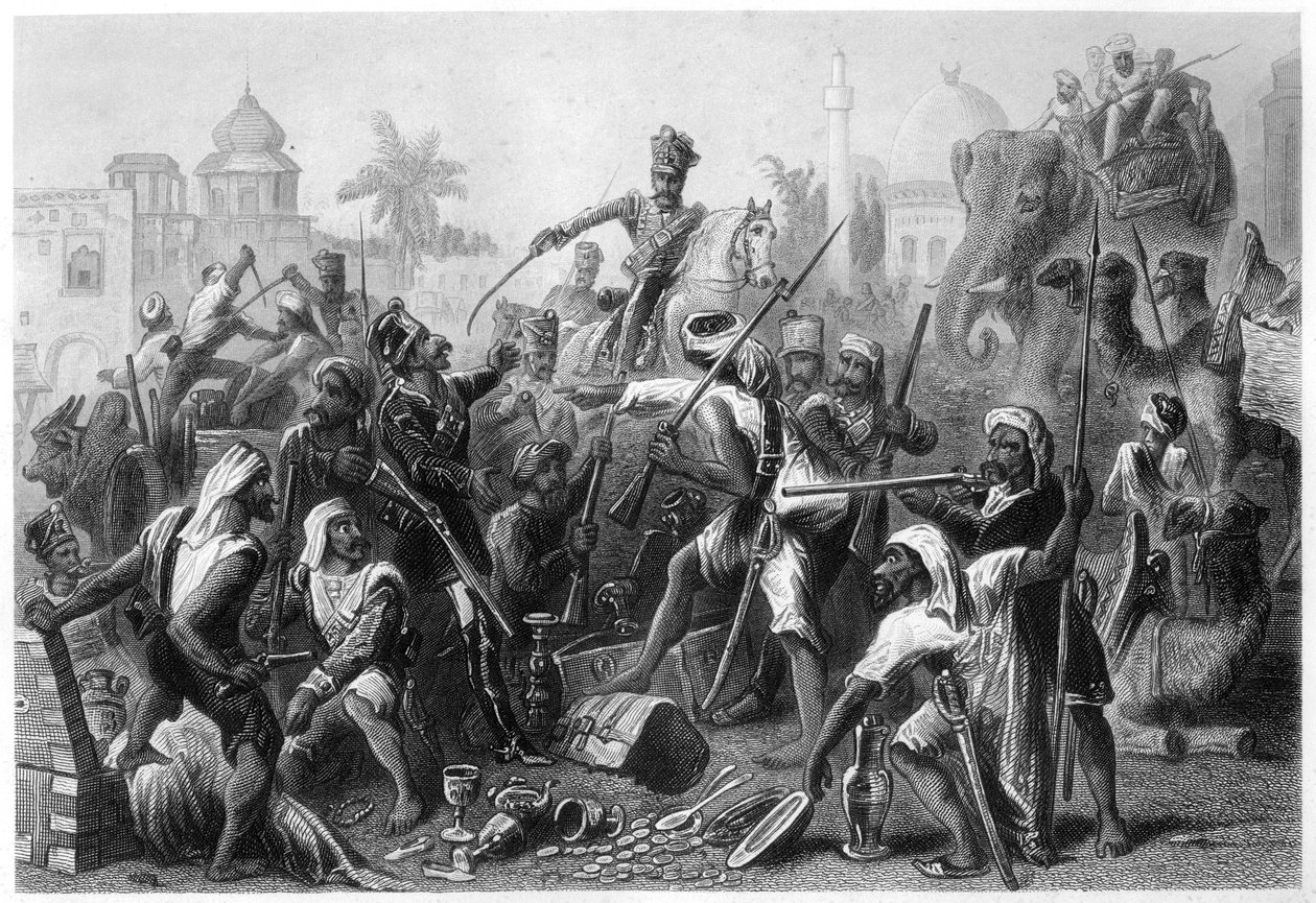 Sepoys amotinados dividindo espólios, 1857, c1860 de Unbekannt