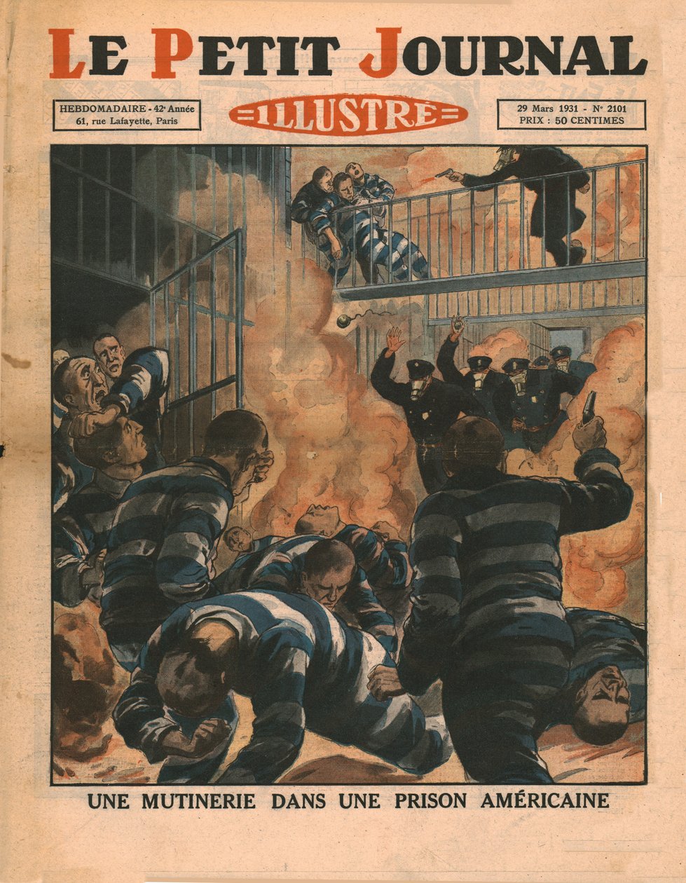 Motim em uma prisão americana, 1931. de Unbekannt