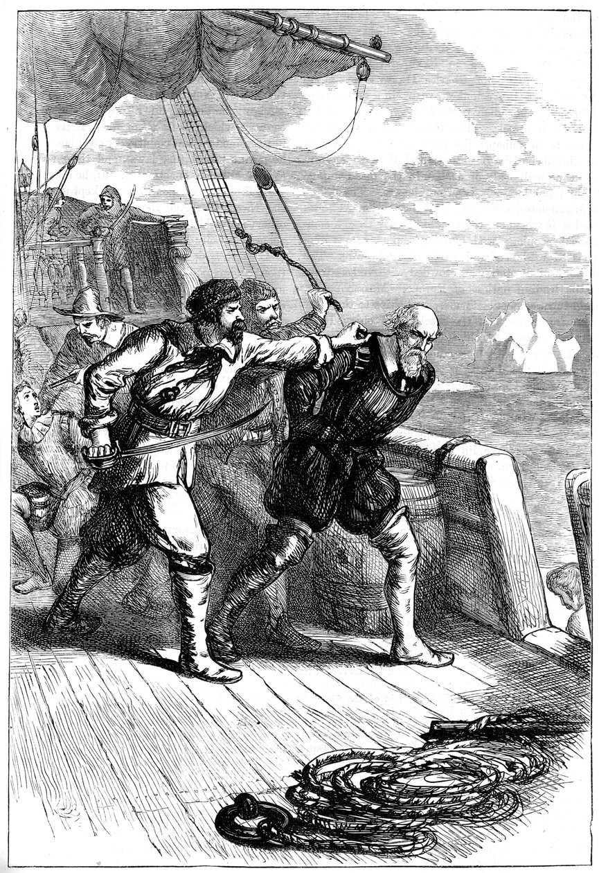 Motim no navio Henry Hudsons, 1611 c1880 de Unbekannt