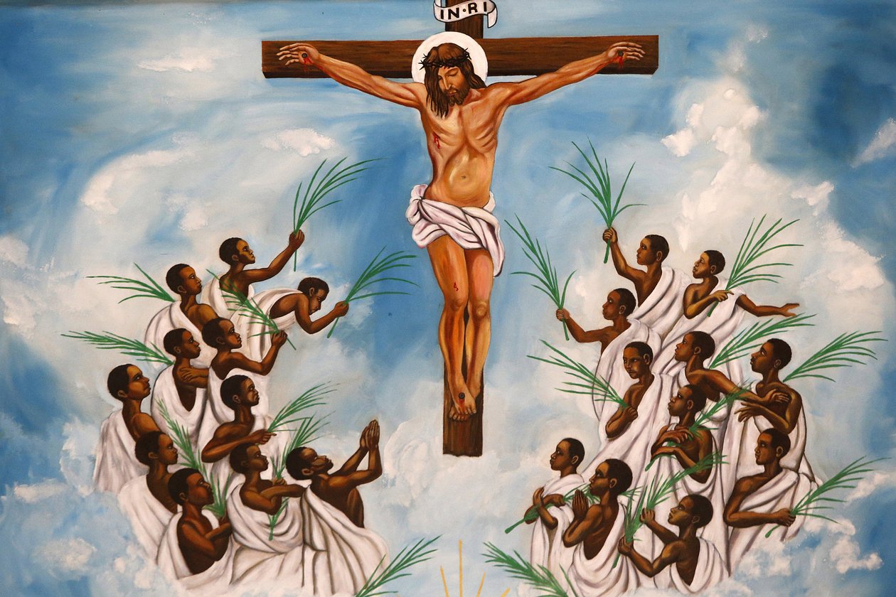 Santuário dos mártires católicos de Namugongo, Kampala. Afresco da Igreja, 20160217, Kampala, Uganda de Unbekannt
