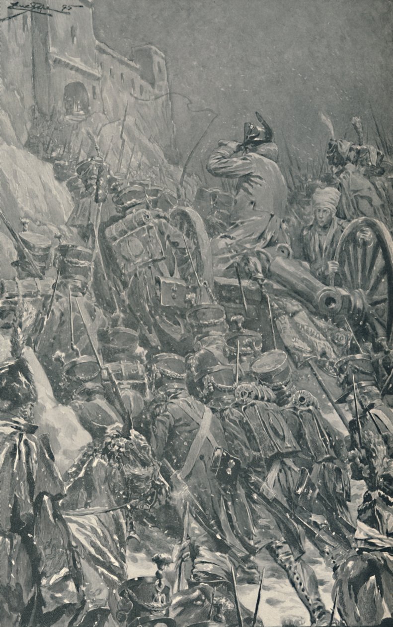Napoleão ... Chegando ao convento na Cimeira das Montanhas Guadarrama, 1808, 1896. de Unbekannt