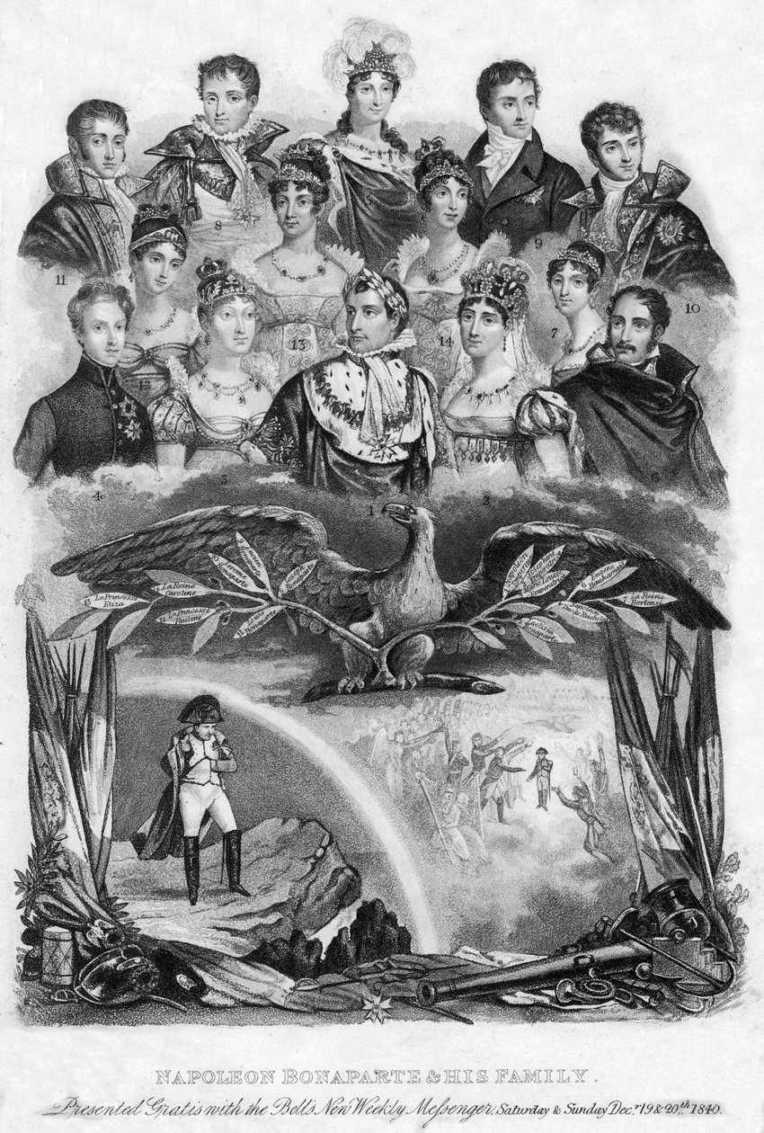 Napoleão Bonaparte e sua família, 1840 de Unbekannt