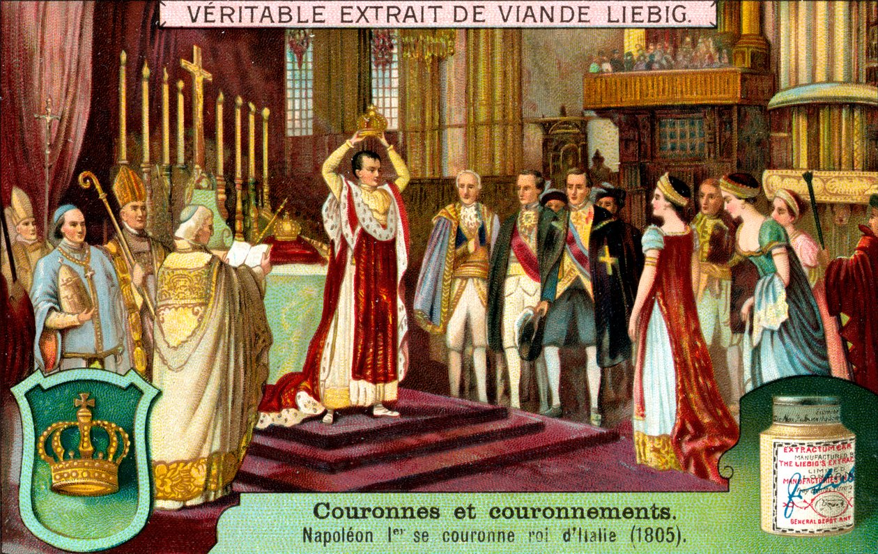 Napoleão I coroa-se rei da Itália em 1805, c1900 de Unbekannt