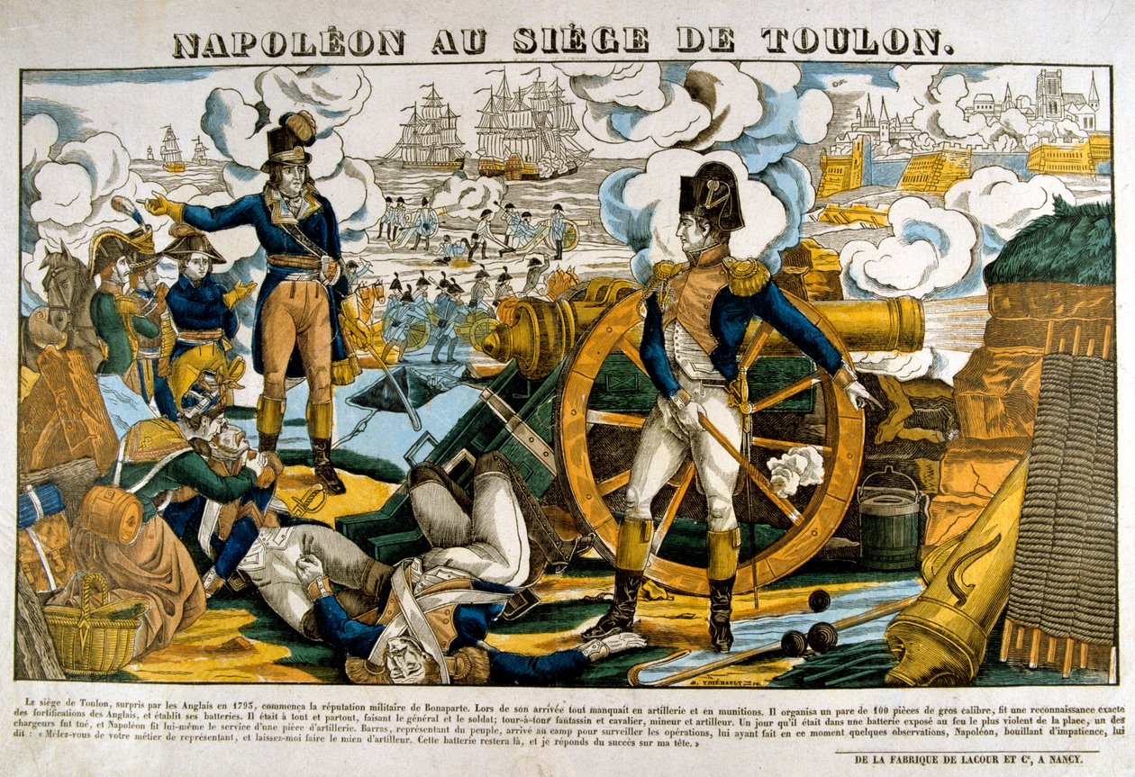 Napoleão no cerco de Toulon, 1793, século XIX de Unbekannt