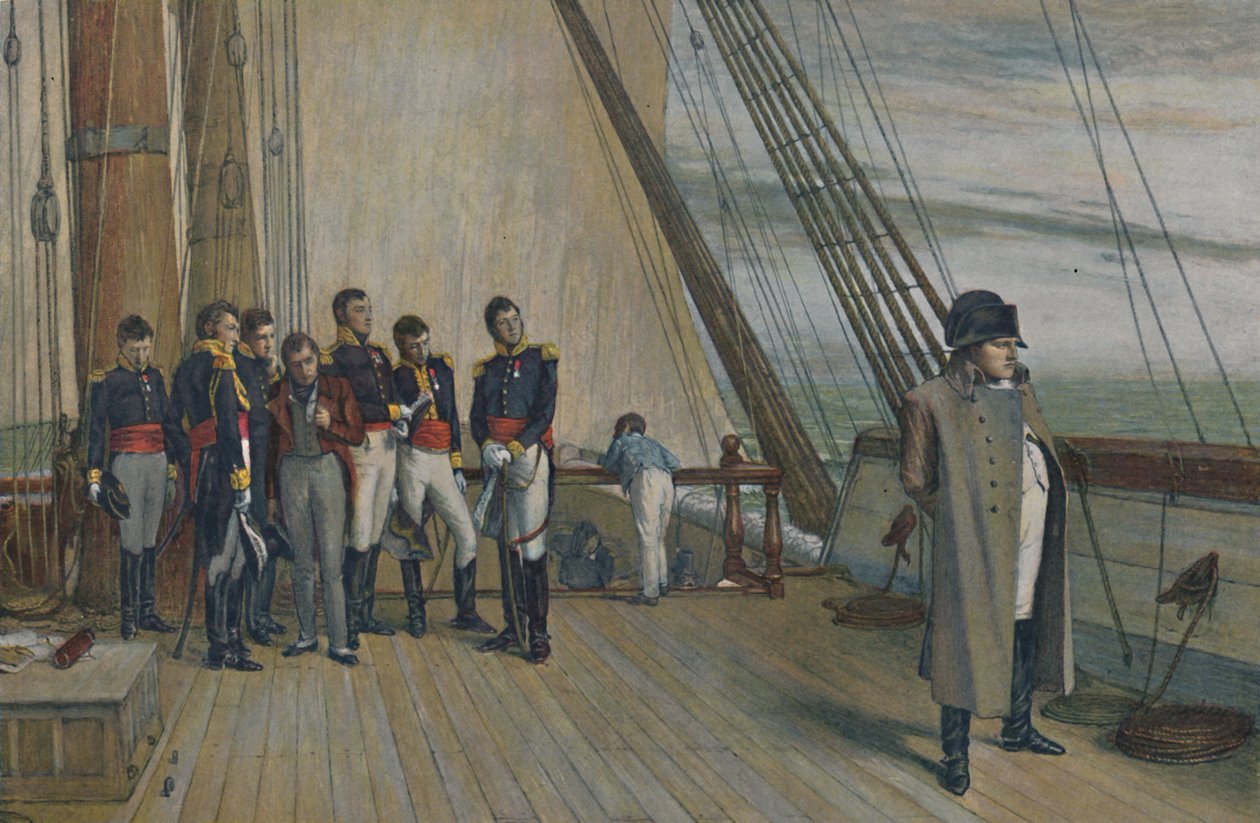 Napoleão a bordo do HMS Bellerophon, julho de 1815, 1896. de Unbekannt