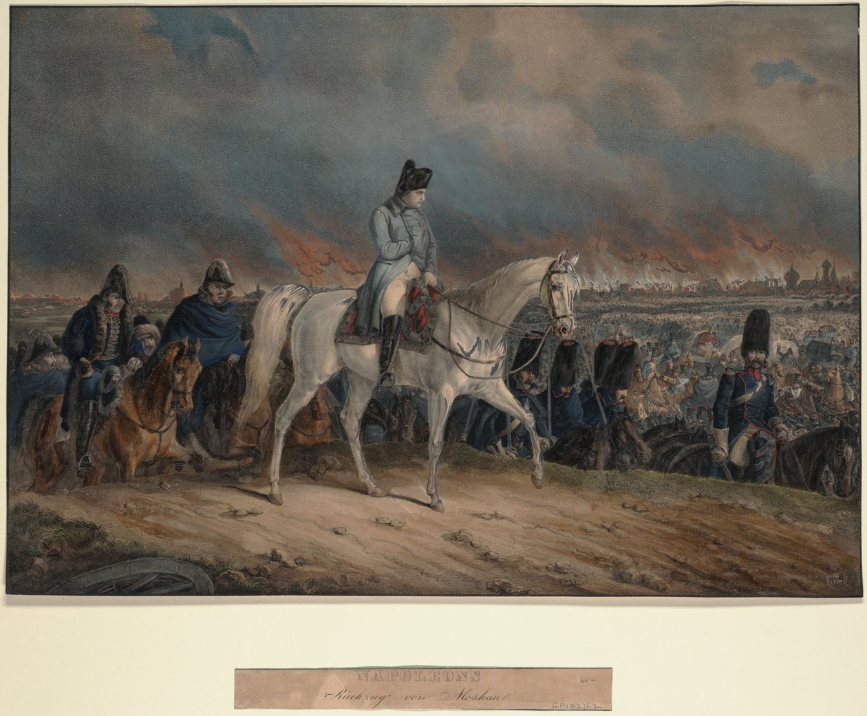 Napoleão retira-se de Moscou, 1847 de Unbekannt