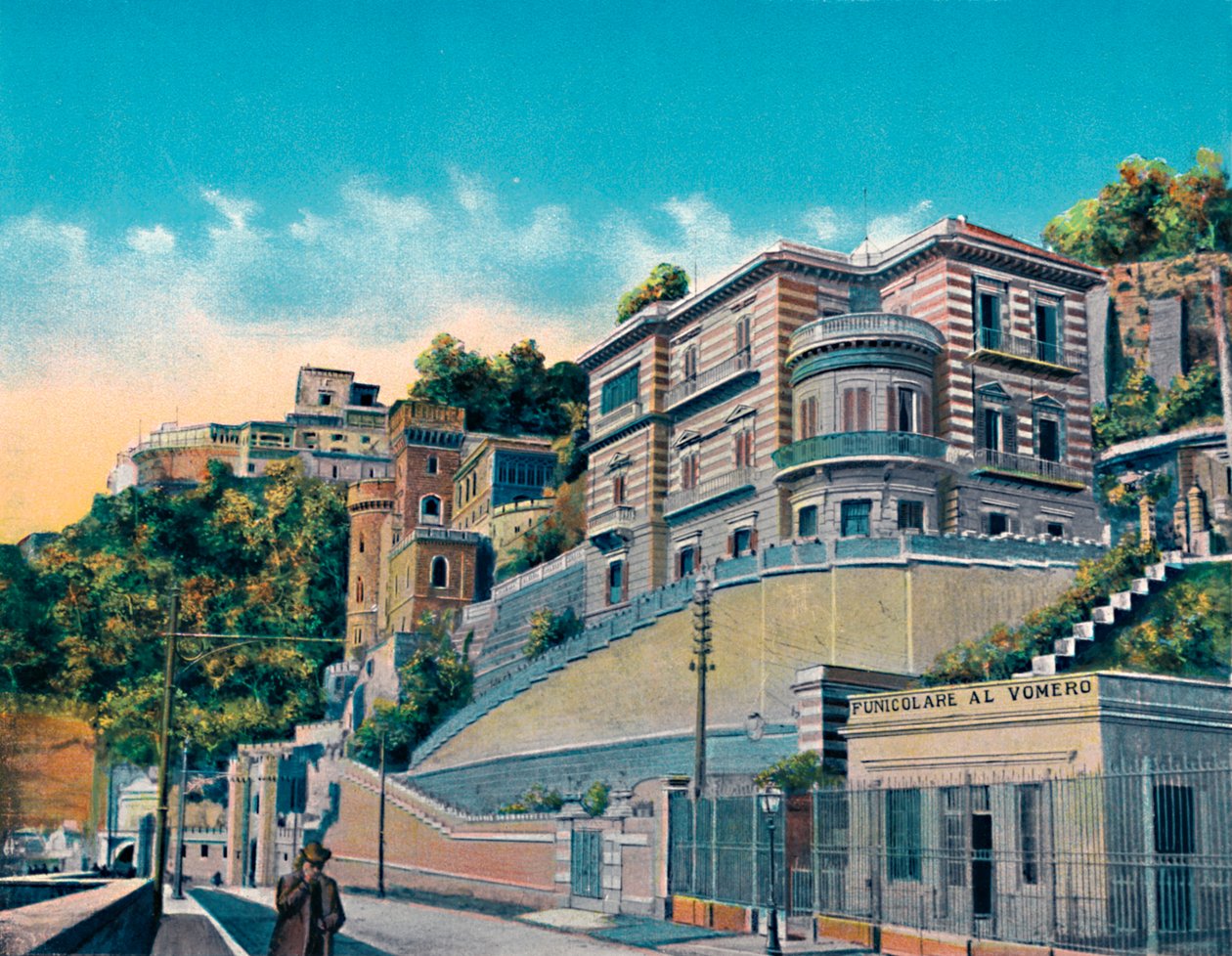 Nápoles - Corso Vittorio Emanuele, Hotel Bertolini e Funicolare Vomero, c1900. de Unbekannt