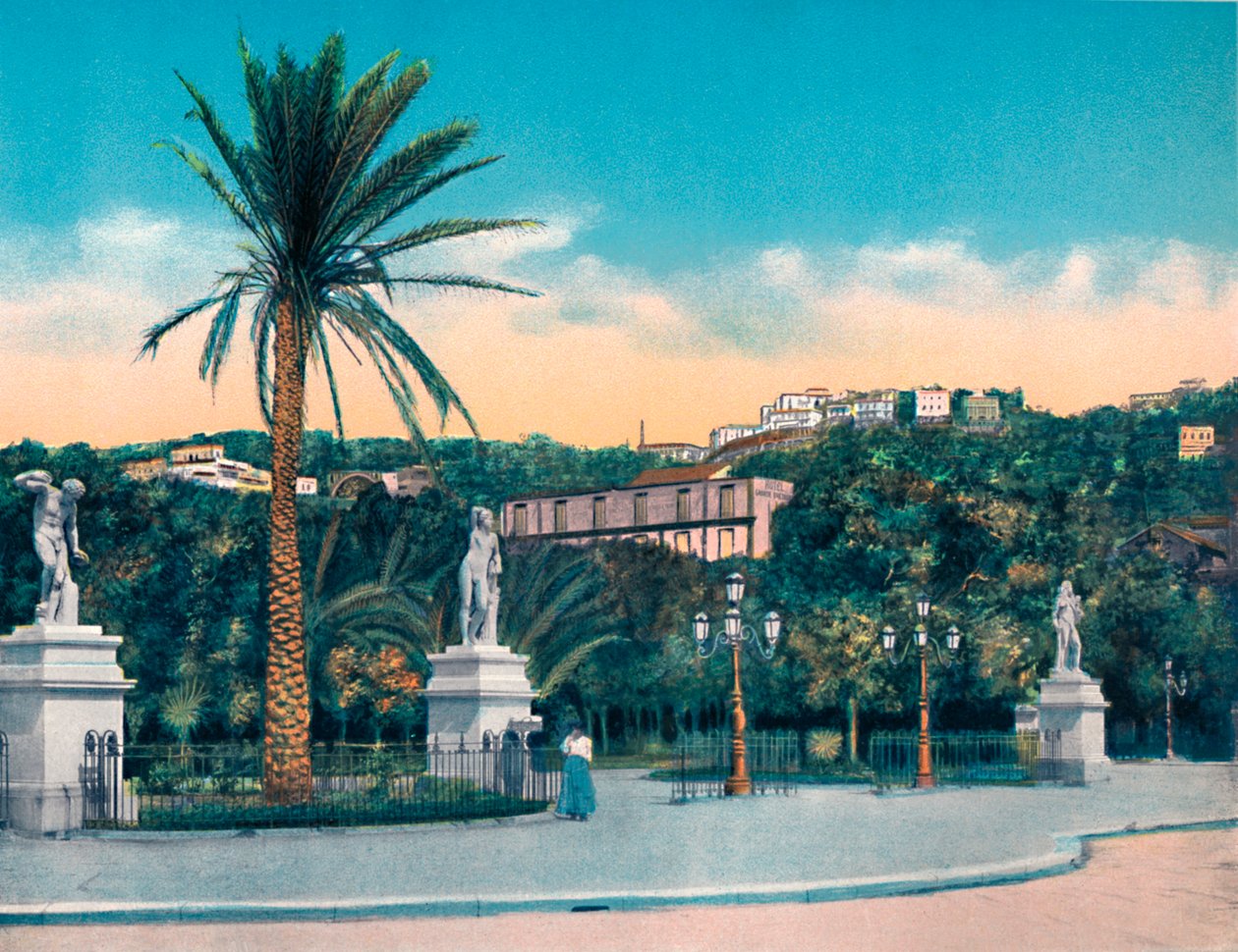 Nápoles - entrada Villa Comunale, c1900. de Unbekannt