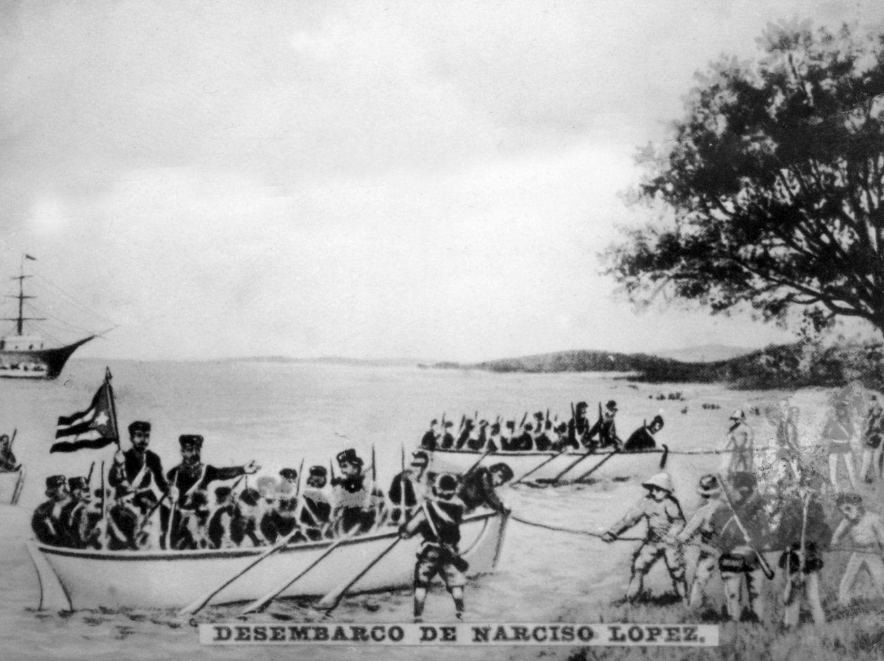 Narciso Lopez pousando em Cardenas, 1850, 1920 de Unbekannt