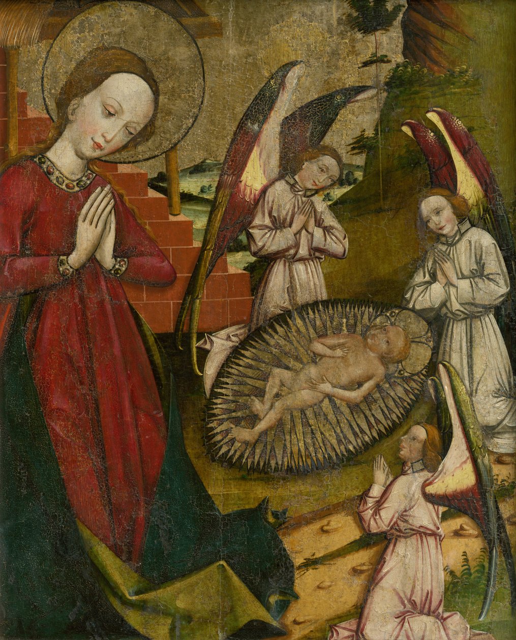Nascimento de Jesus (Adoração), fragmento de asa de altar de Spisska Stara Ves de Unbekannt