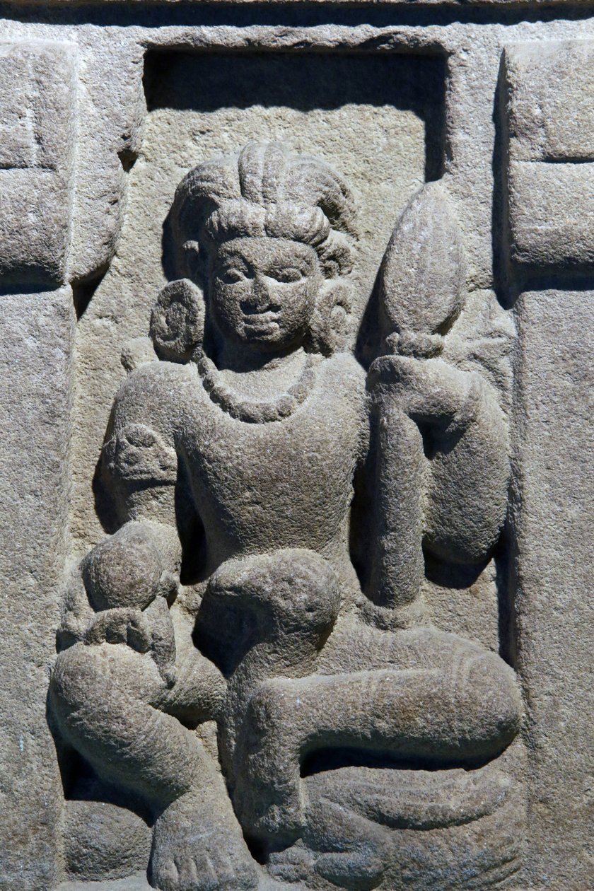 Museu Nacional da Índia, Nova Deli. Karttikeya. Gupta, século VI d.C., Varanasi (Uttar Pradesh). Pedra. Detalhe. Índia. de Unbekannt