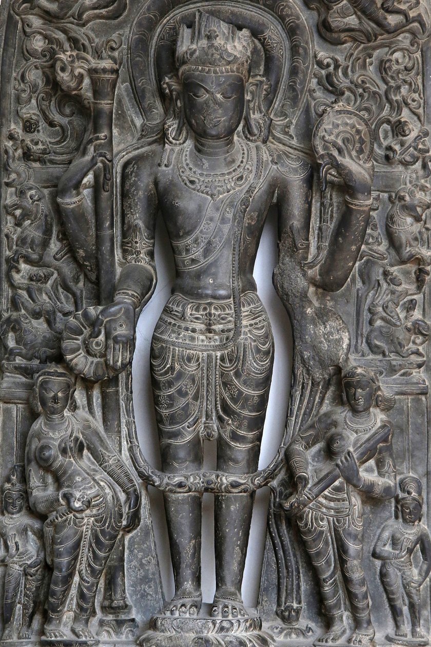 Museu Nacional da Índia, Nova Deli. Vishnu. Pala, Século IX-10 d.C. Índia Oriental. Pedra. Detalhe. Índia. de Unbekannt