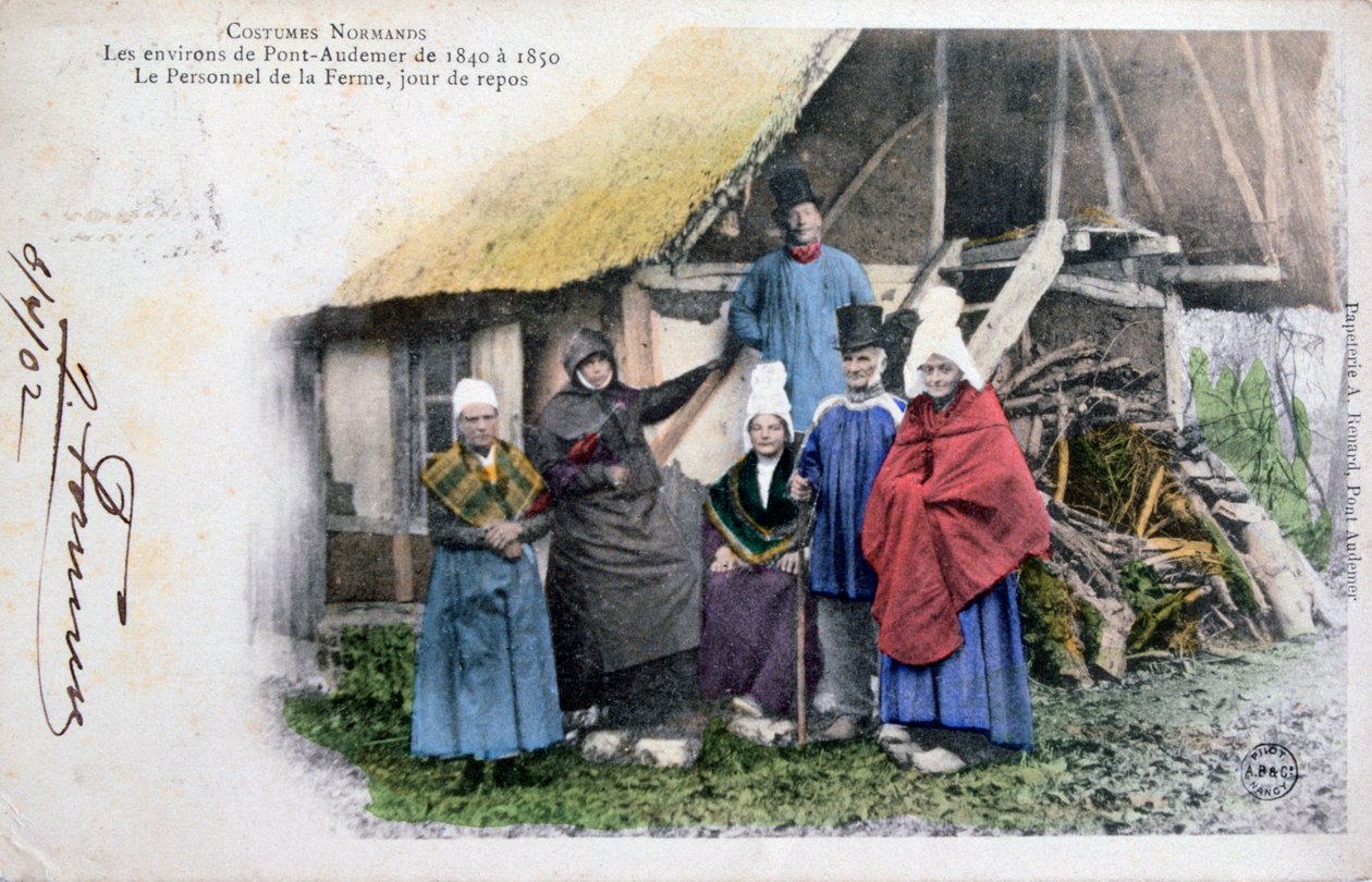 Traje nativo de Pont Audemer, Normandia, 1902 de Unbekannt