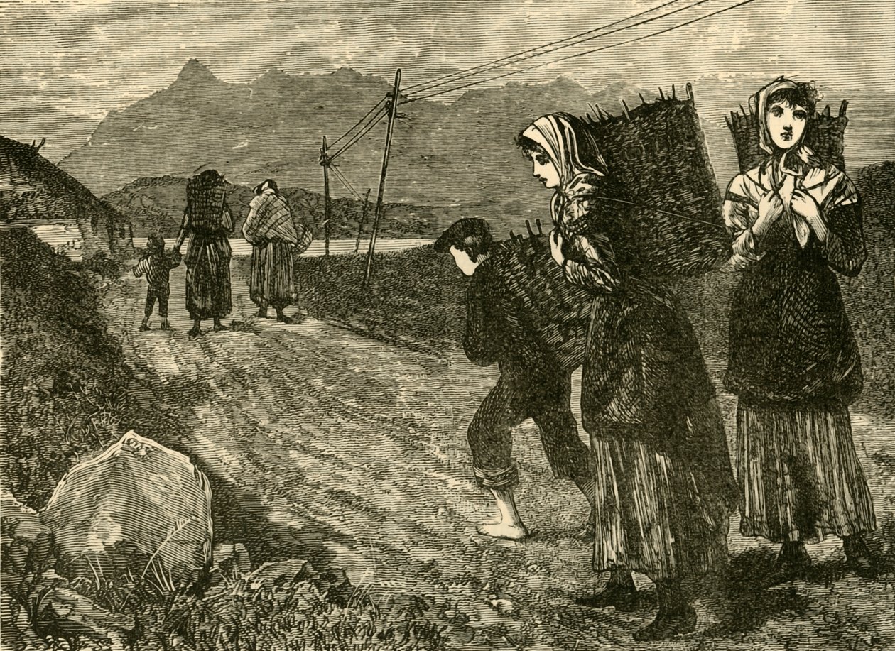 Nativos indo para a turfa, 1898. de Unbekannt