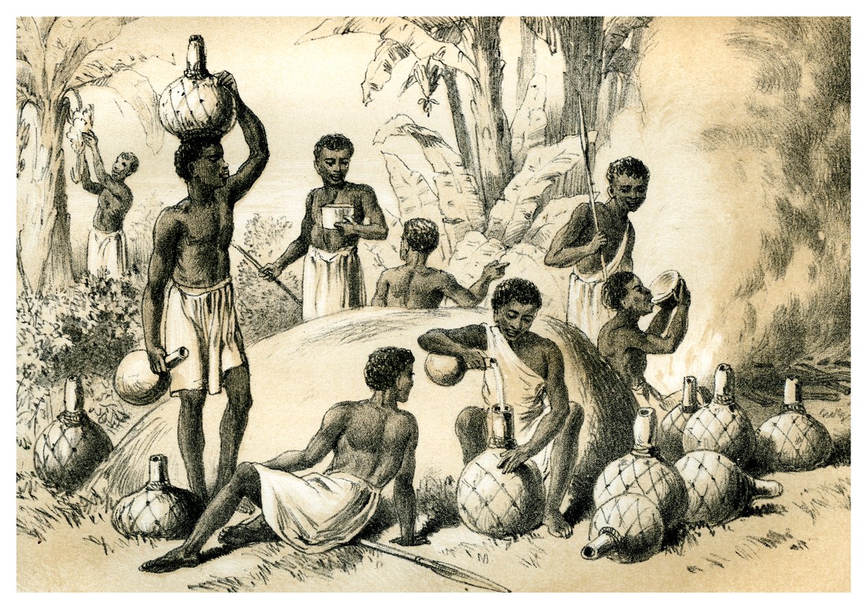 Nativos que fazem Pombe, 1883 de Unbekannt