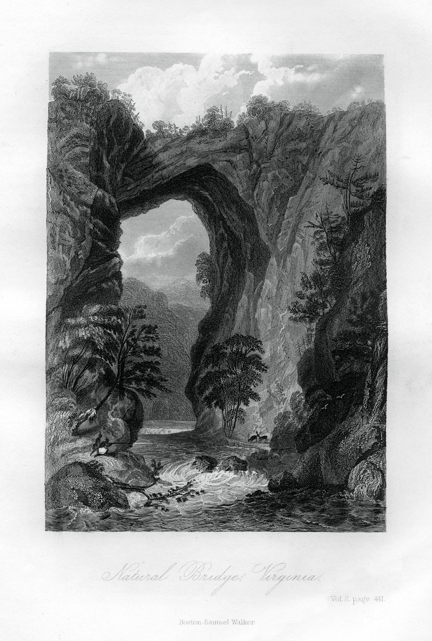 Natural Bridge, Virgínia, EUA, 1855 de Unbekannt