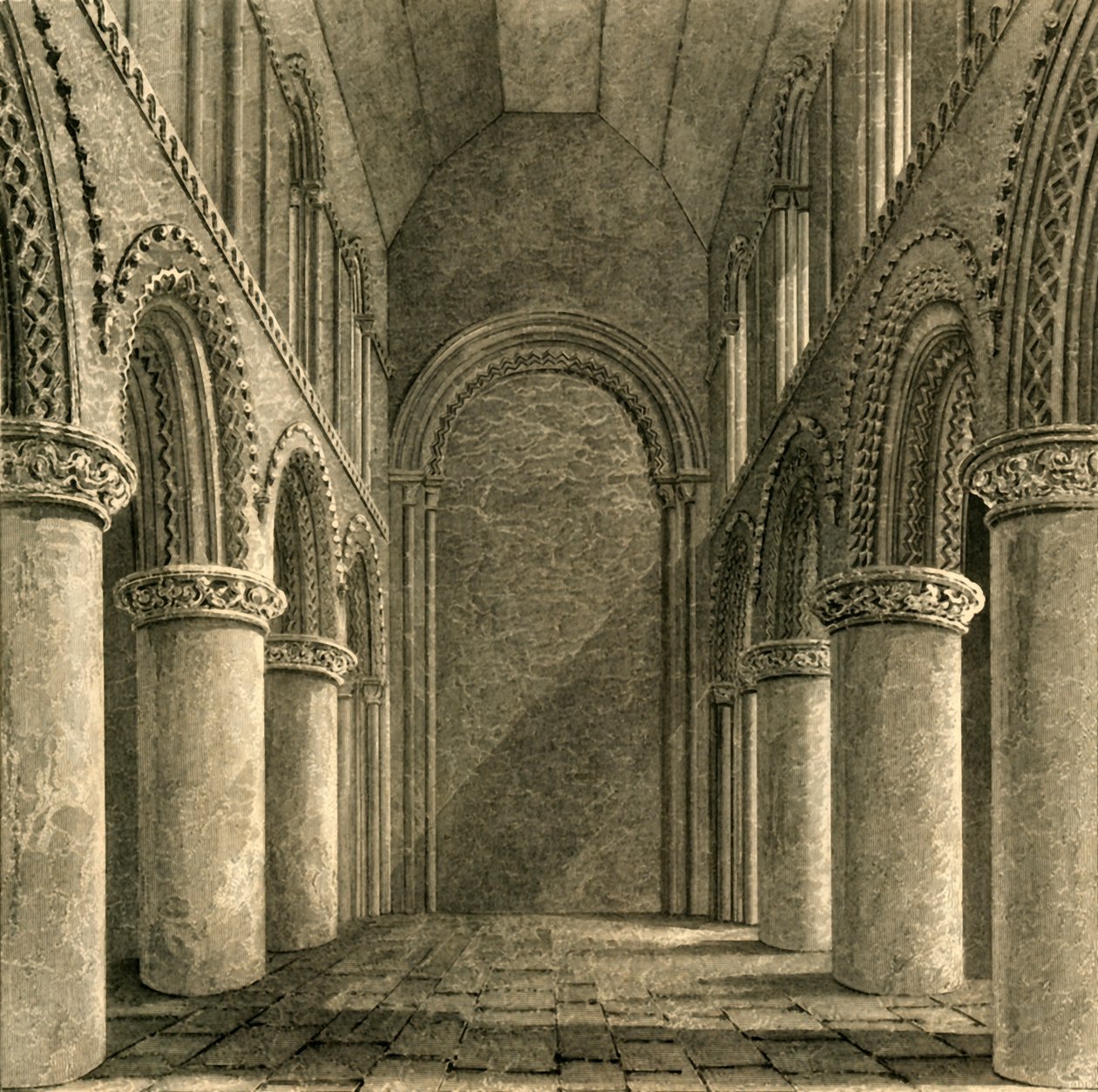 Nave da Igreja Steyning, 1835. de Unbekannt