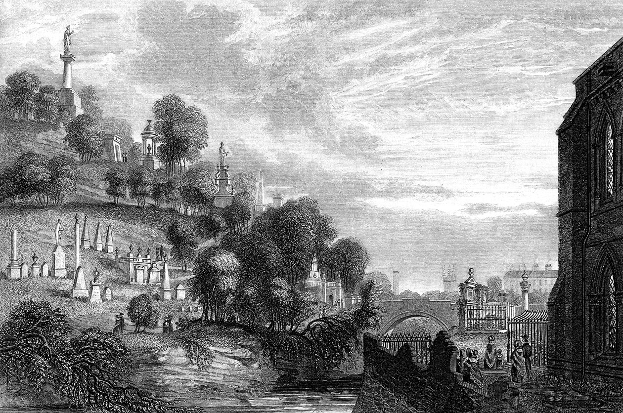 Cemitério da necrópole em Glasgow, 1888 de Unbekannt