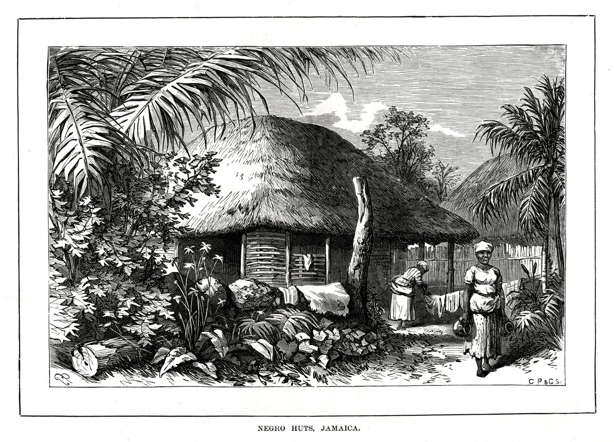 Negro Huts, Jamaica, século XIX de Unbekannt
