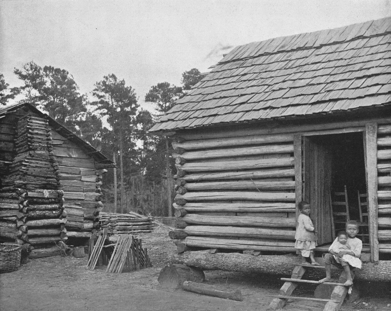 Negro Log Huts, Thomasville, Geórgia, EUA, c1900. de Unbekannt