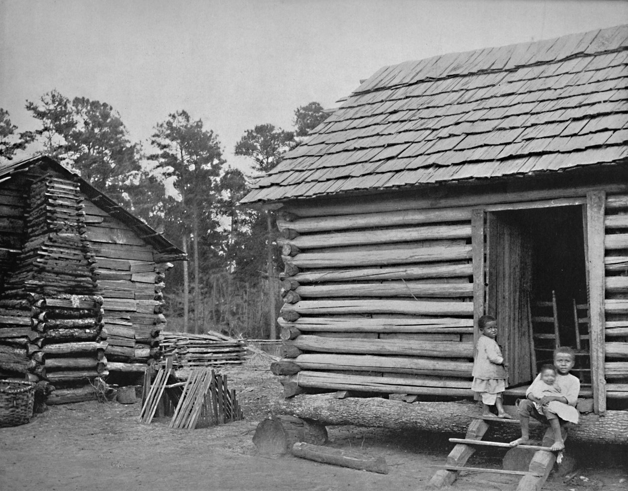 Negro Log Huts, Thomasville, Geórgia, c1897. de Unbekannt