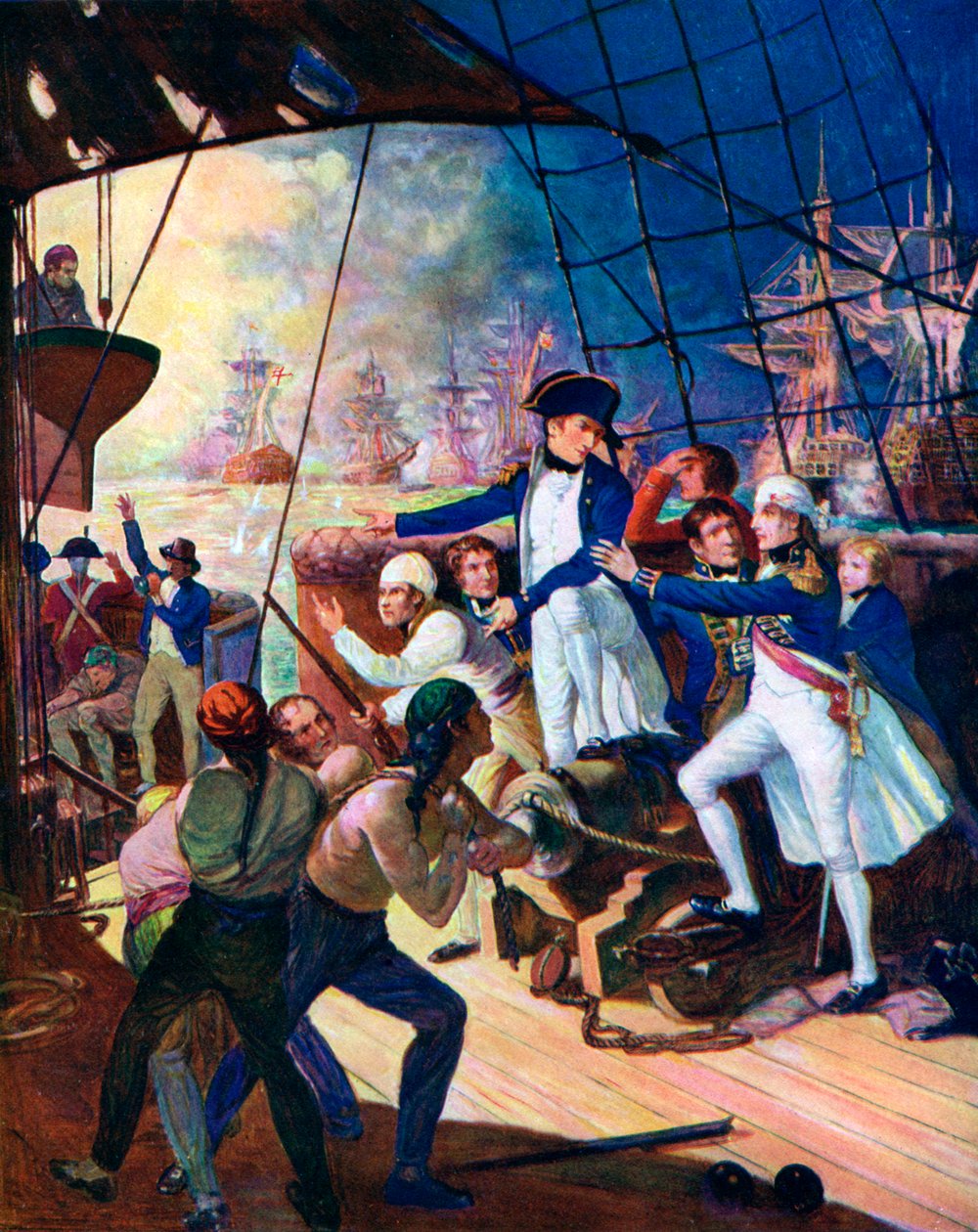 Nelson na Batalha do Nilo, 1798, c1920 de Unbekannt