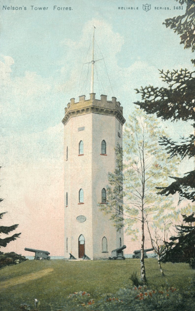 Nelsons Tower, Forres, final do século XIX e início do século XX. de Unbekannt
