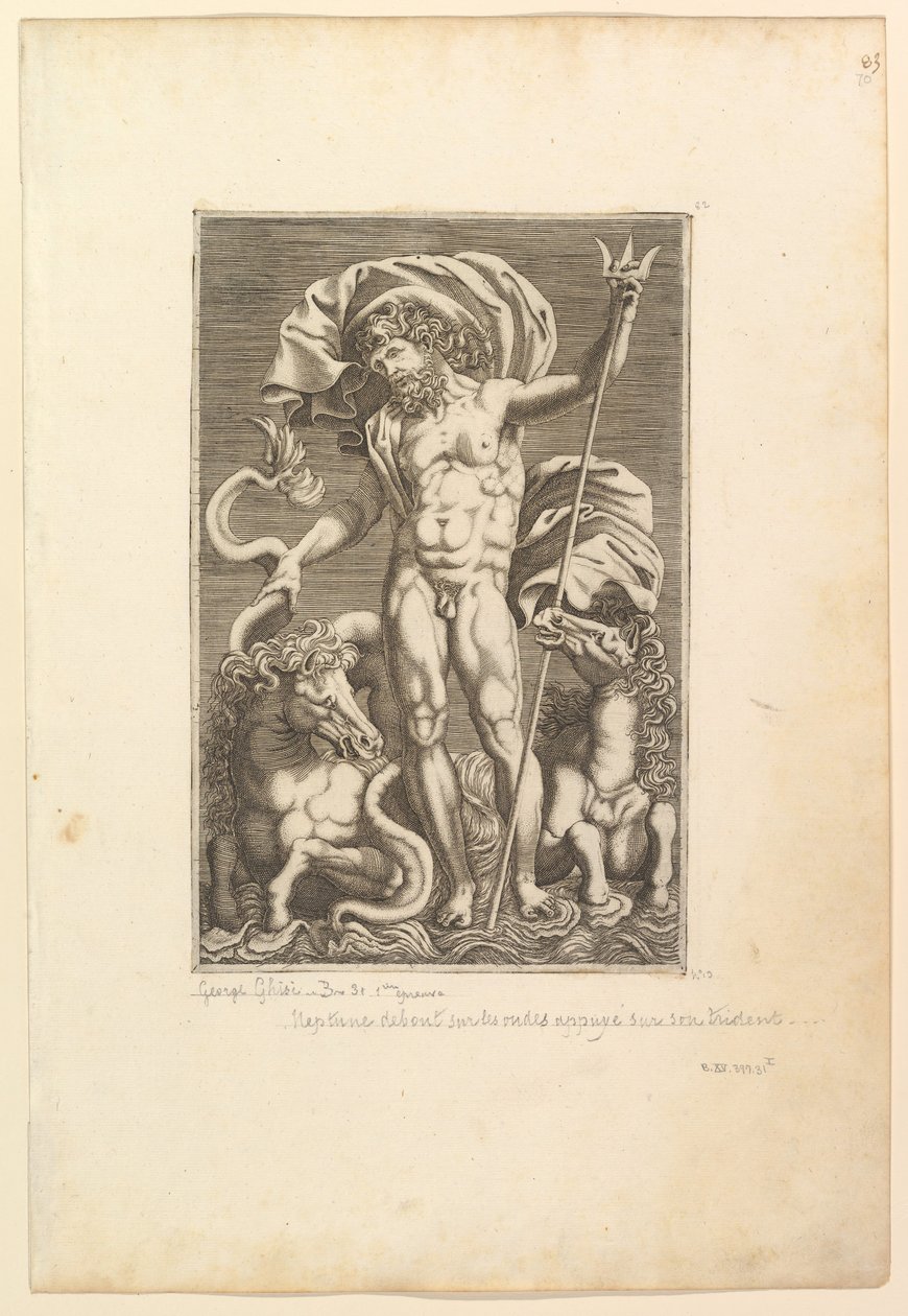 Netuno entre dois cavalos-marinhos, ca. 1560-80. de Unbekannt