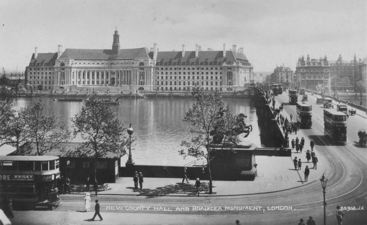 Novo condado salão e monumento Boadicea, Londres, c1925 de Unbekannt