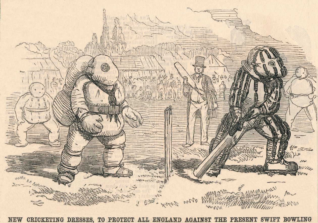 Novos vestidos de críquete, para proteger toda a Inglaterra contra o presente Swift Bowling, 1854. de Unbekannt