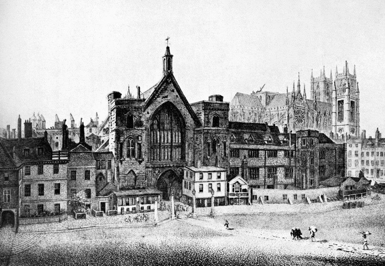 New Palace Yard, Westminster, no século XVIII, c1905 de Unbekannt