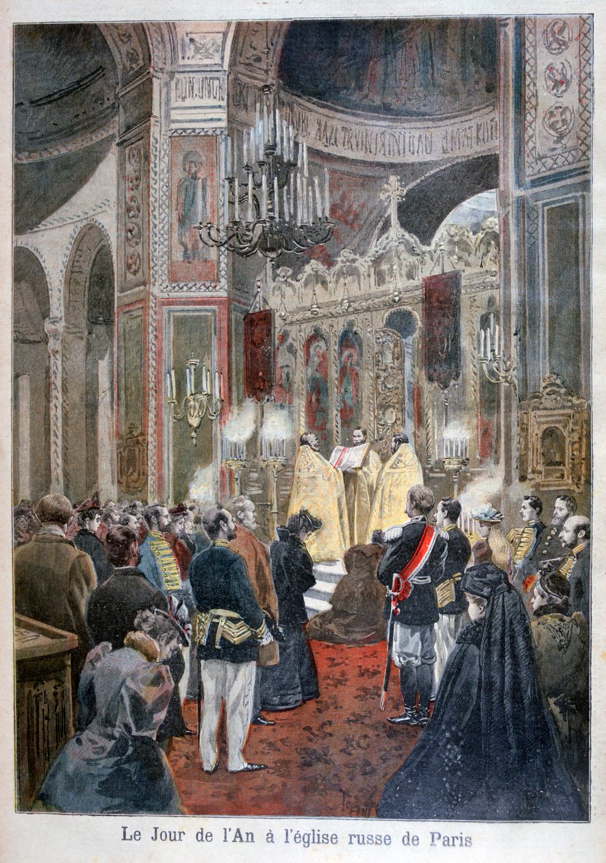 Dia de Ano Novo na igreja russa em Paris, 1894 de Unbekannt