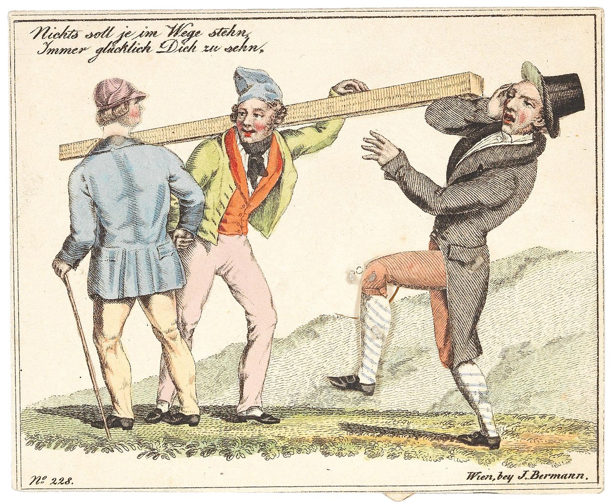 Cartão de ano novo. Nada deve atrapalhar seu caminho para vê-lo sempre feliz, depois de 1815. de Unbekannt