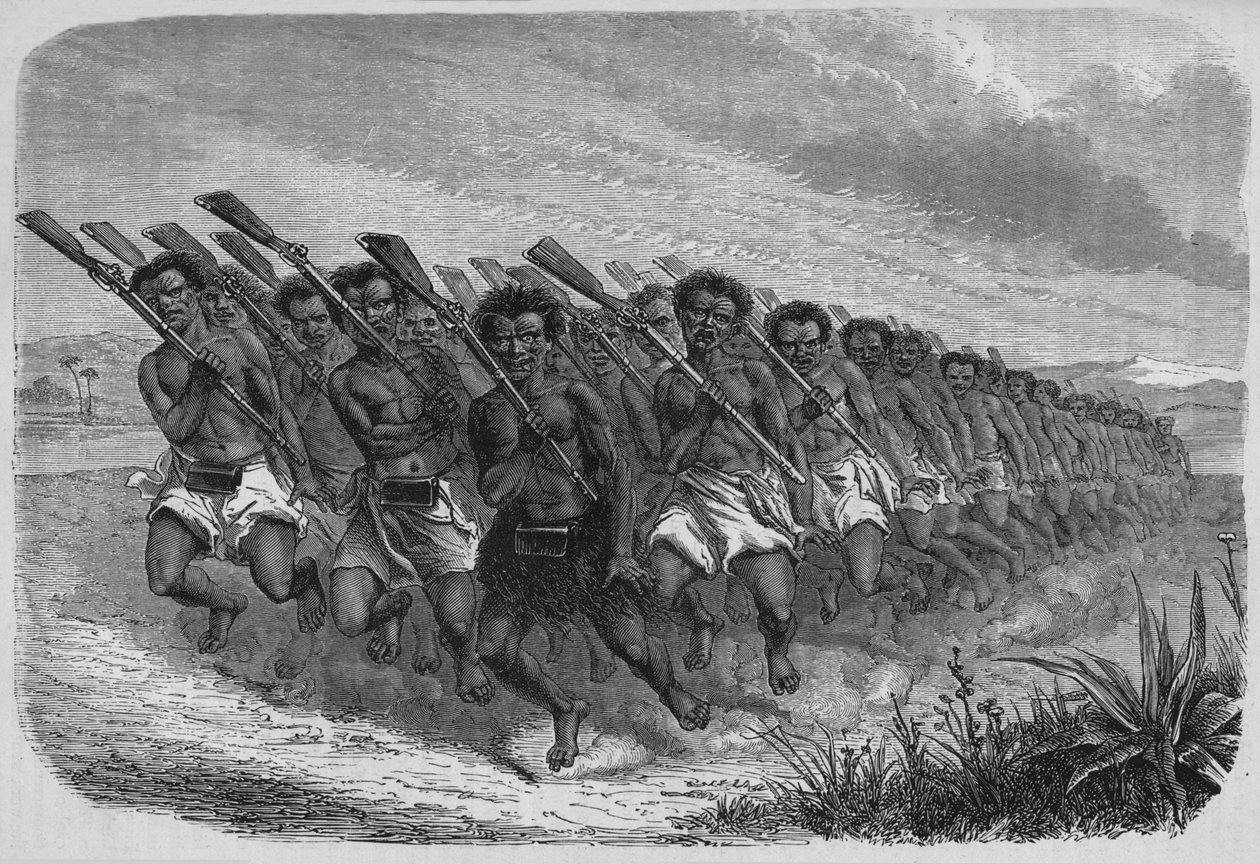 Dança de Guerra da Nova Zelândia, c1880 de Unbekannt
