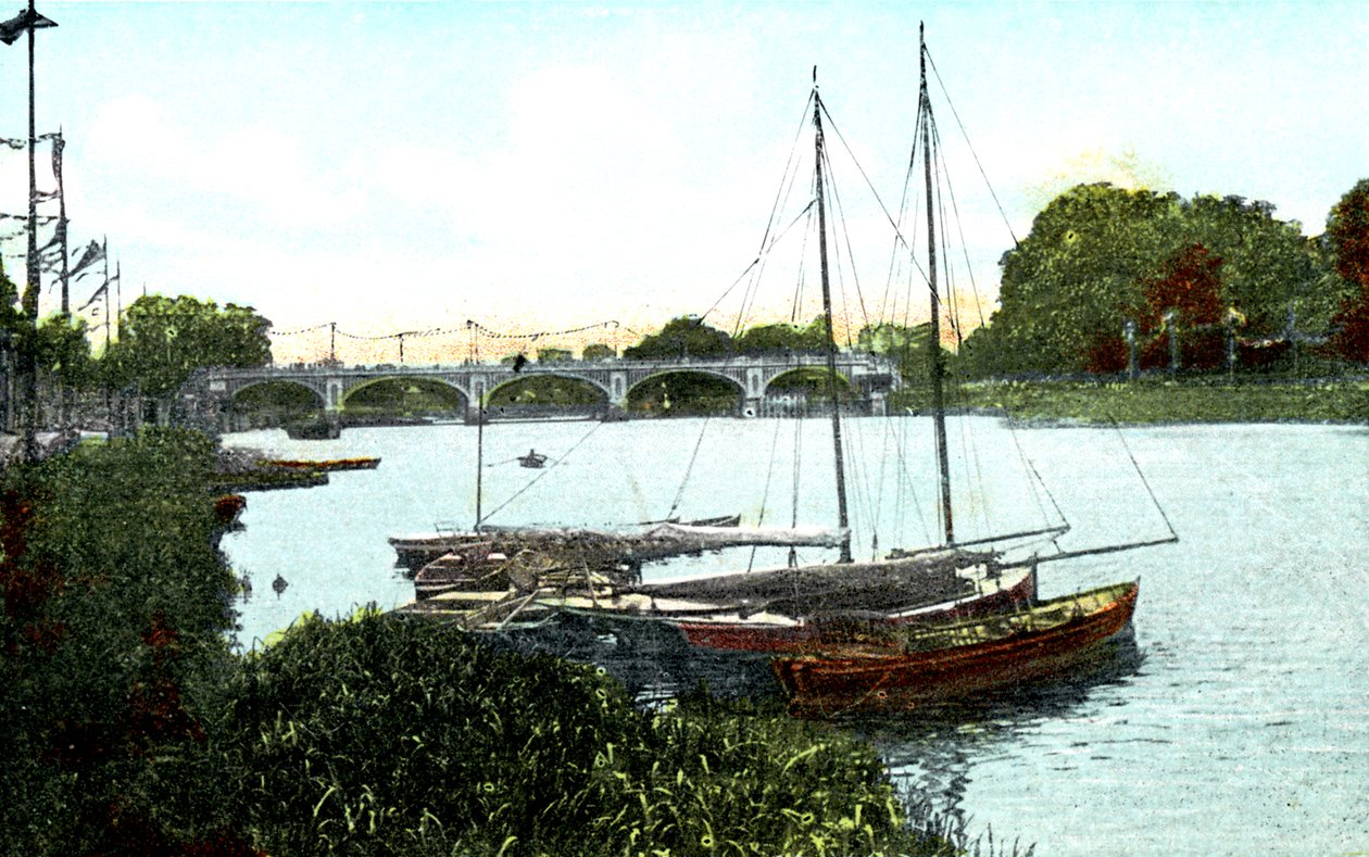 Nova fechadura e ponte, Richmond, Londres, século XX de Unbekannt