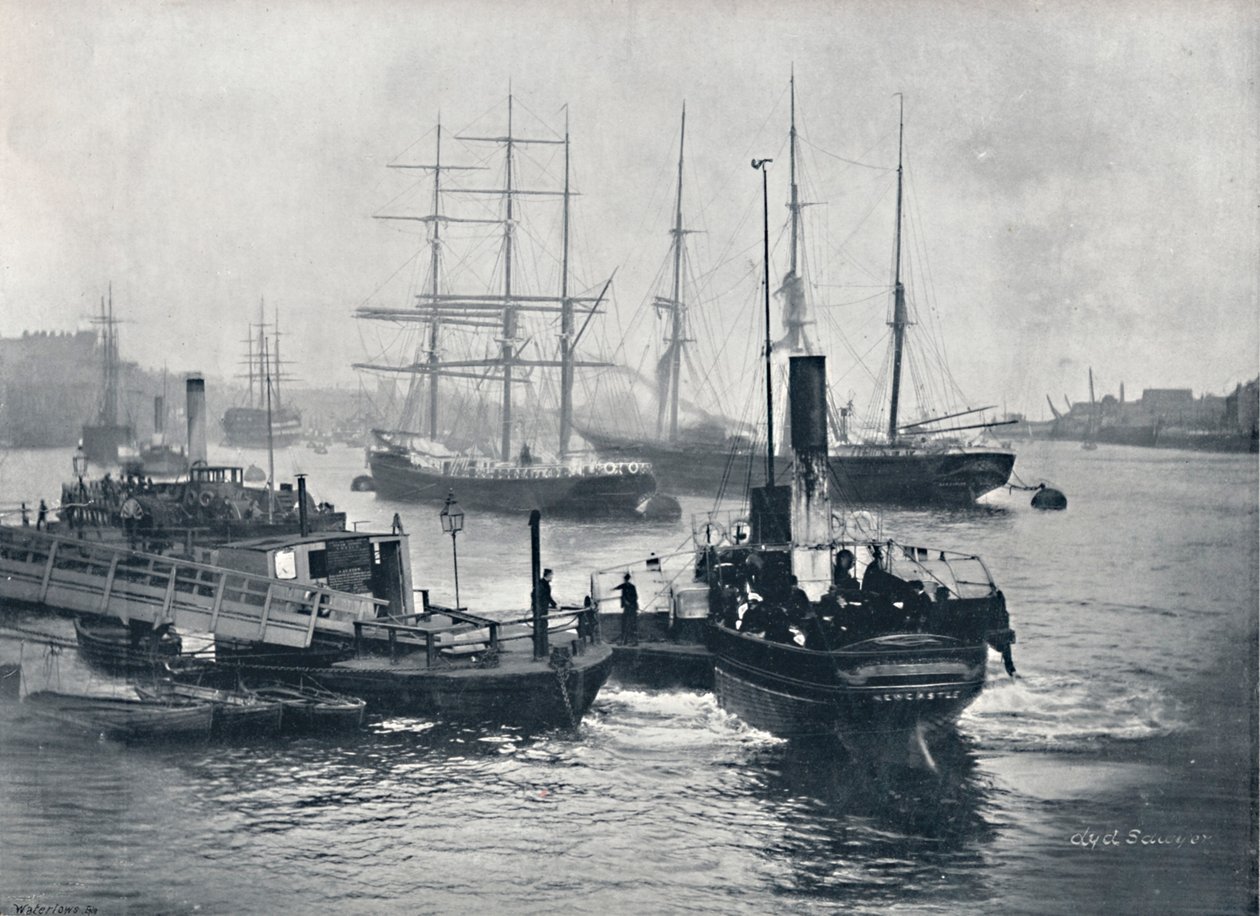 Newcastle-On-Tyne - Vista sobre o Tyne, 1895 de Unbekannt