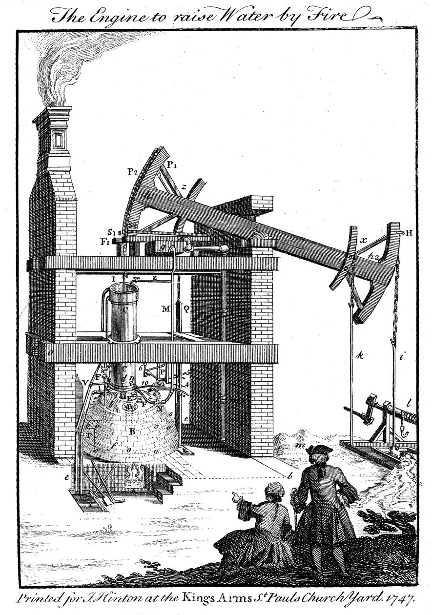 Motor a vapor Newcomen, 1747 de Unbekannt