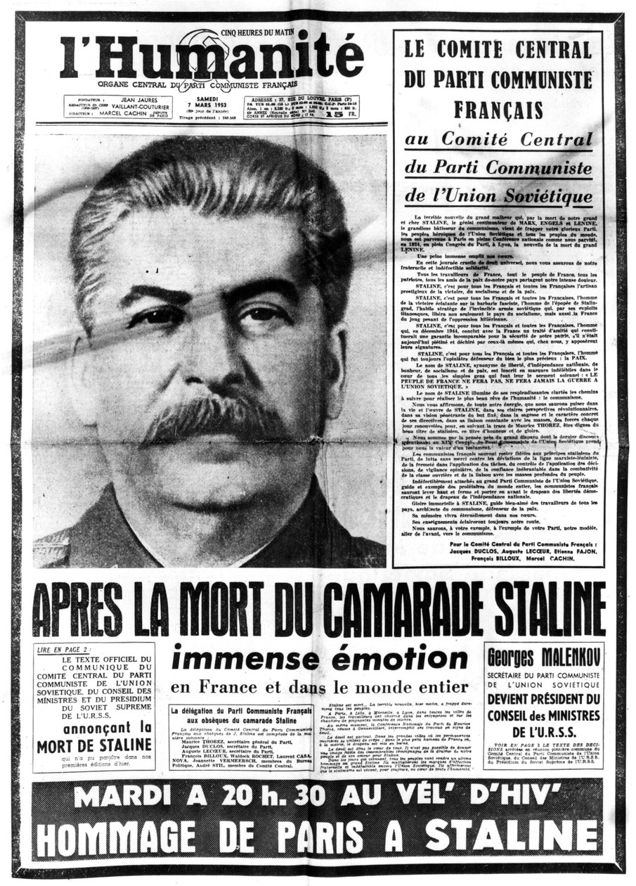 Notícias da morte de Stalins, 7 de março de 1953 de Unbekannt