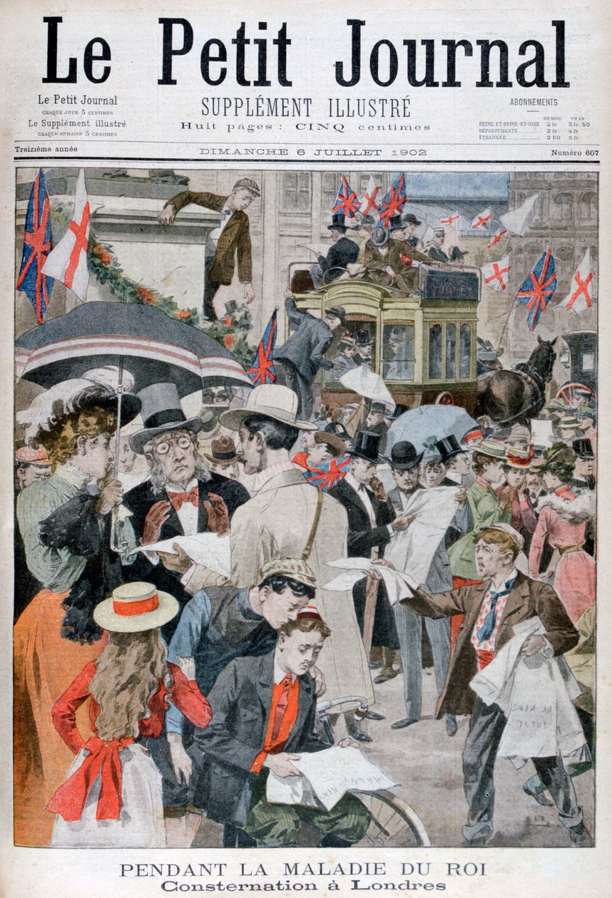 Notícias da doença do rei Edwards VII em Londres, 1902 de Unbekannt