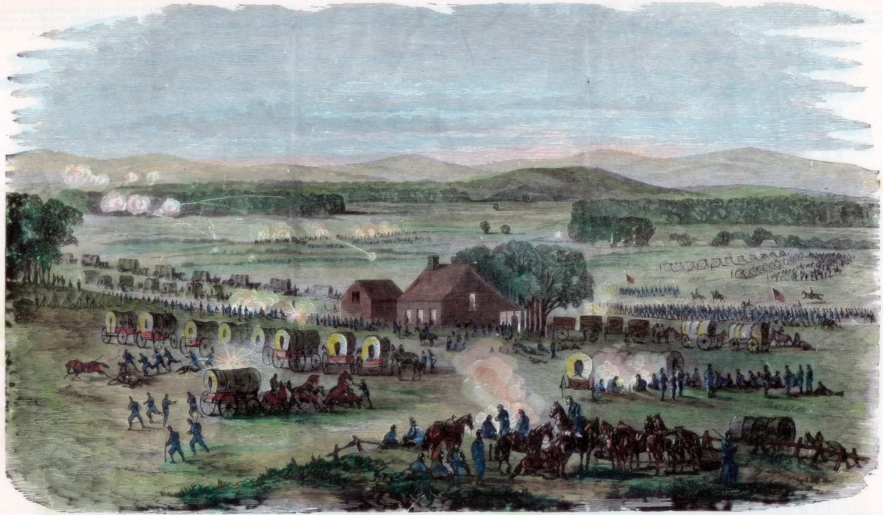 Noite da batalha Cedar Mountain, Condado de Culpeper, Virgínia, Guerra Civil Americana, 9 de agosto de 1862 de Unbekannt