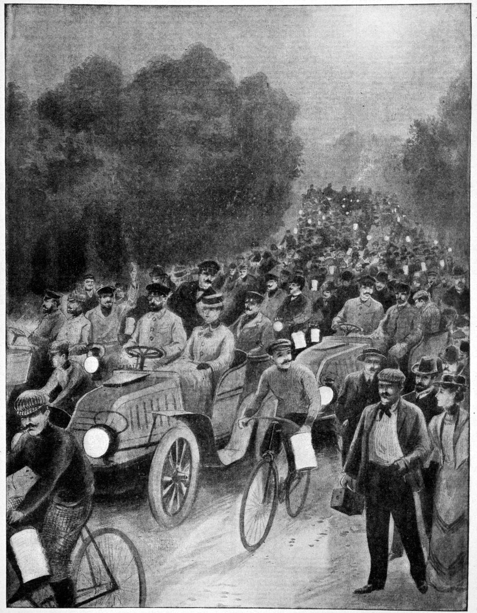 Noite da partida, corrida Paris-Viena, 1902 de Unbekannt