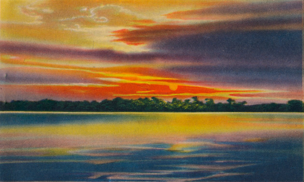 Anoitecer no rio Magdalena, Barranquilla, c1940s de Unbekannt