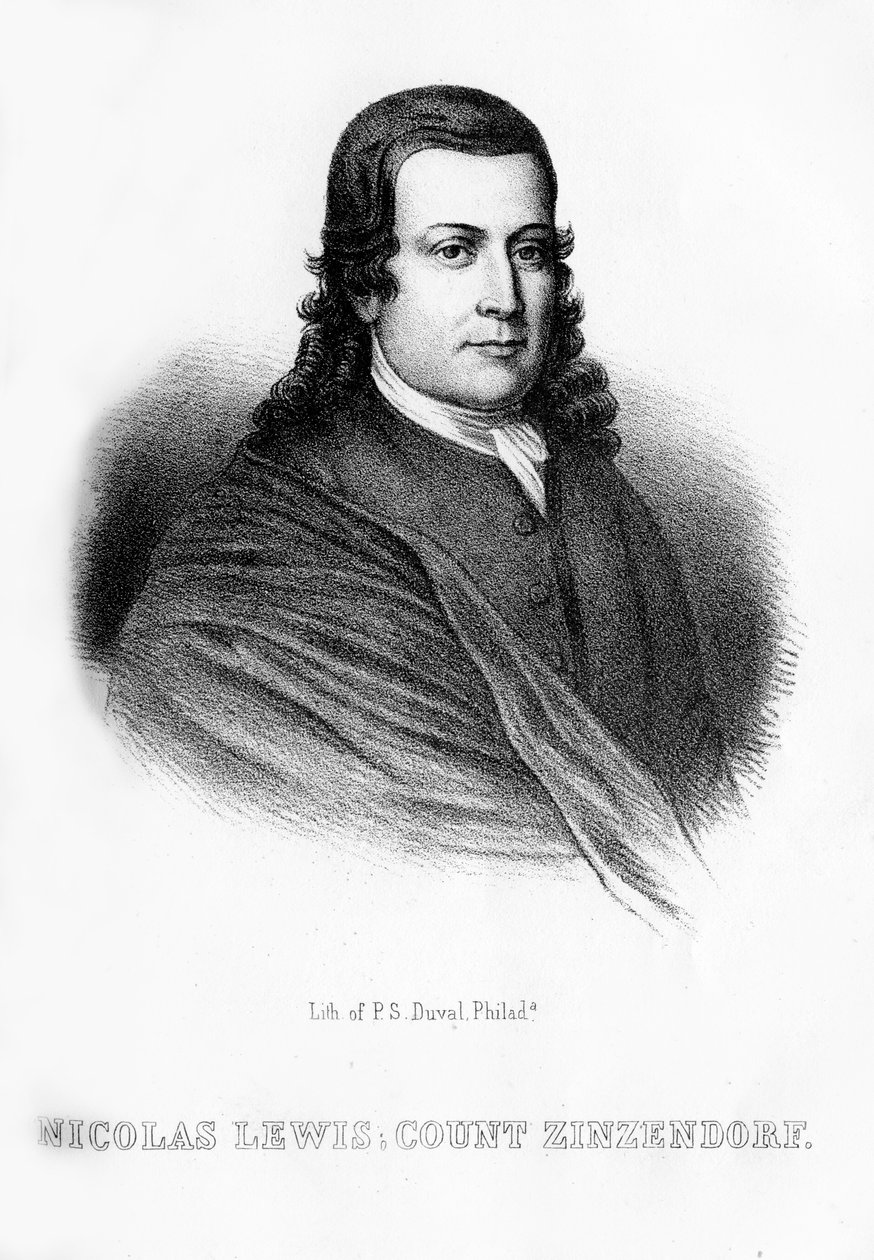 Nikolaus Ludwig von Zinzendorf, reformador religioso e social alemão, 1854 de Unbekannt
