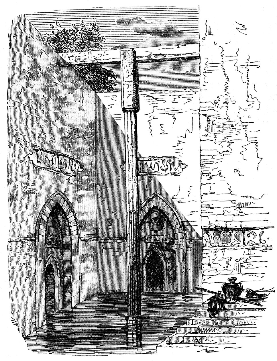 Nilômetro na ilha de Roda, Cairo, Egito, c1895 de Unbekannt