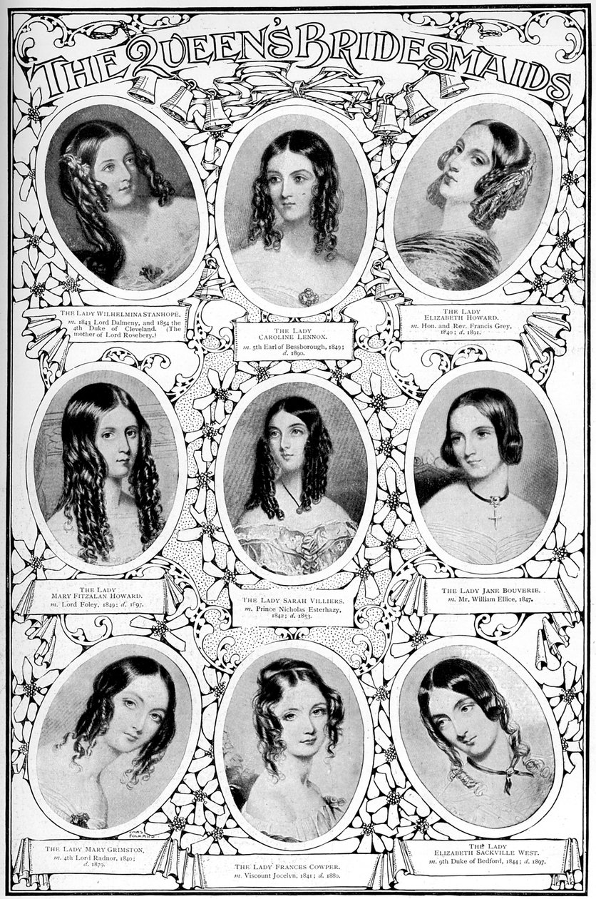 Damas de honra nove da rainha Victorias, 10 de fevereiro de 1840 de Unbekannt