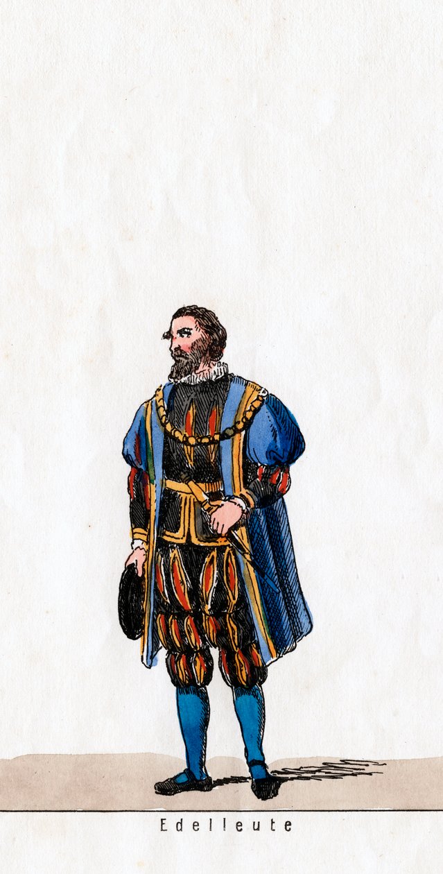 Nobleman, figurino para peça de Shakespeares, Henrique VIII, século XIX de Unbekannt